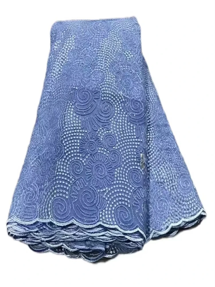 2024 высококачественное Африканское кружево фатиновое французское Флокированная