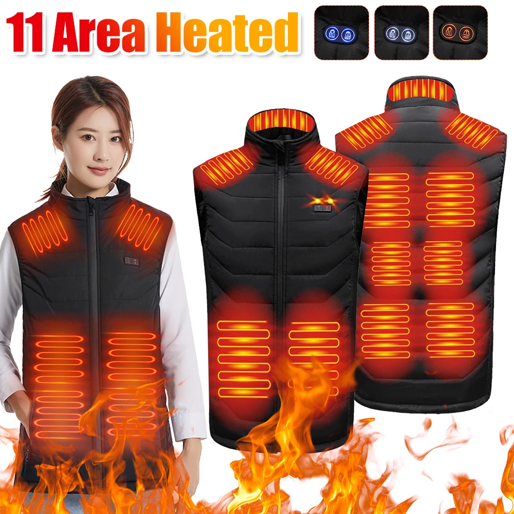 Мужской Терможилет С USB-зарядкой 11-зонный Электрический Нагрев 3-ступенчатый
