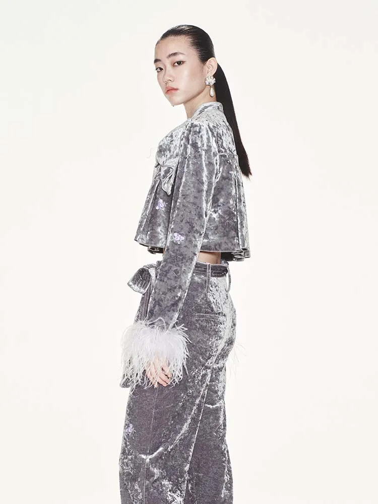 [Тот же сле Лиу Шиши] Le Fame/Lafem 2024 год дракона новые бархатные китайские топы с