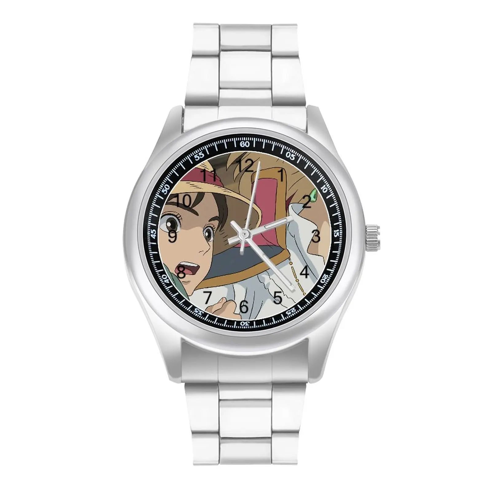

Howls Moving Castle Prince Like Quartz Watch Howl and Sophie Stainless Photo Wrist Watch Girl Travel Elastic Design Wristwatch