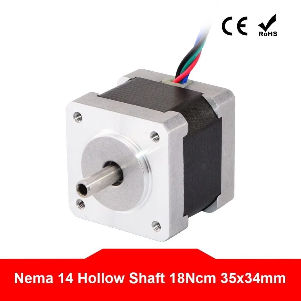 

Nema 14 Hollow Shaft Stepper Motor 34mm 1.8deg 18Ncm(25.5oz.in) 0.8A 4-lead Step Motor for CNC 3D Printer