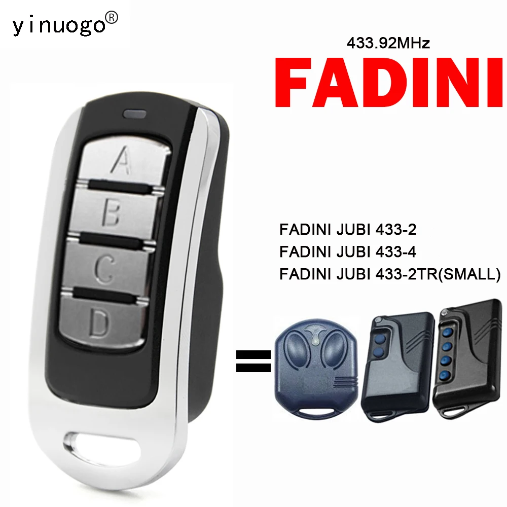 

FADINI JUBI 433-2 433-4 433-2TR SMALL Garage Door Remote Control 433.92mhz Replacement Clone Garage Door Command Opener Control