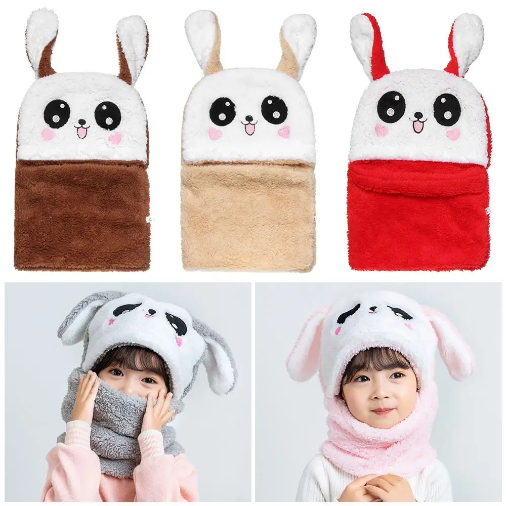 

Kids Favors Photography Props Coral Velvet Costume Decorations Winter Hat Bunny Ear Cap Head Warmer Plush Hats