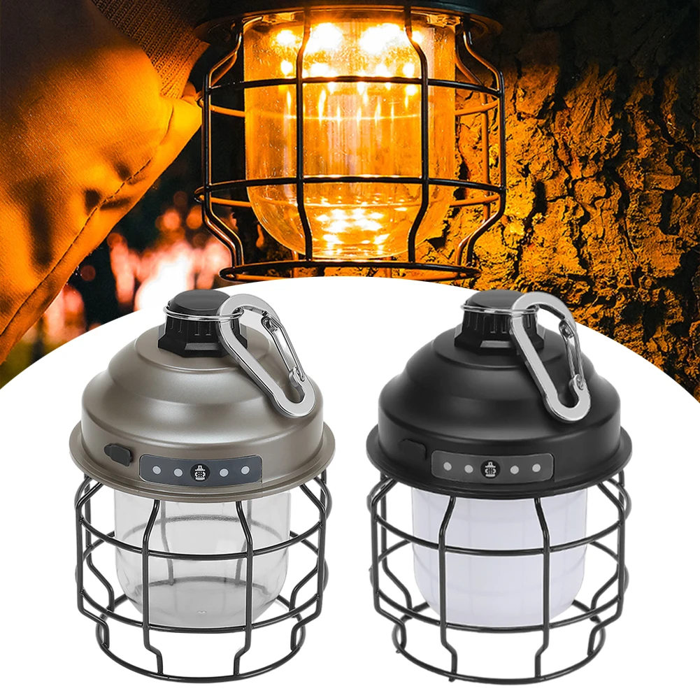 

Portable Camping Light USB Rechargeable LED Hanging Lantern 3 Modes Dimming Outdoor Lamp Waterproof for Fishing Backpacking