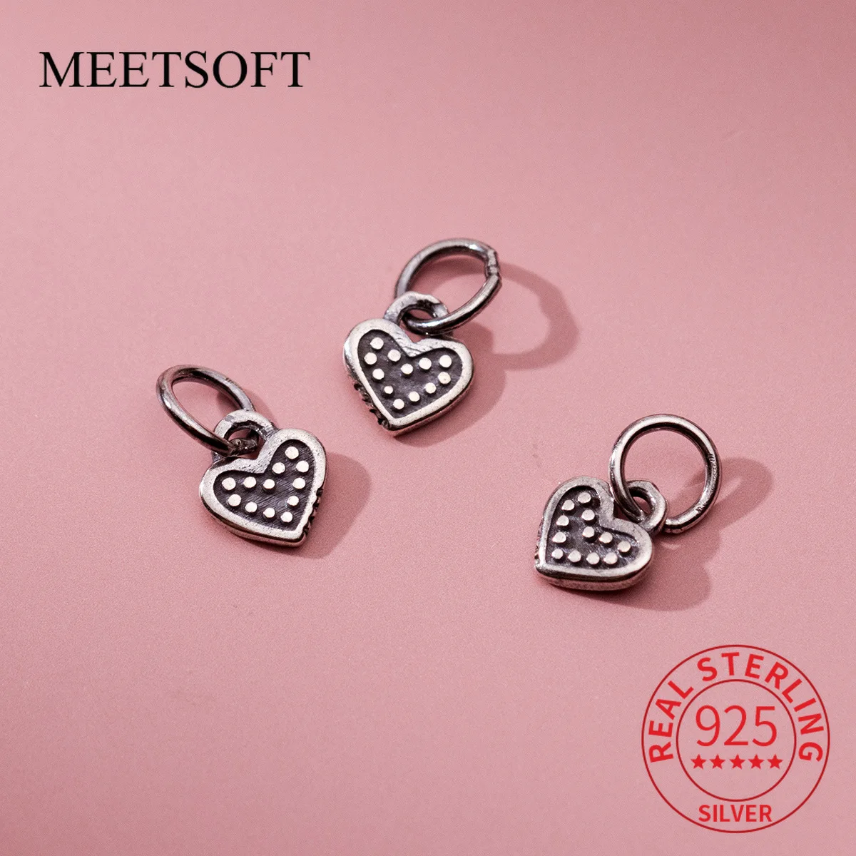 S925 Стерлинговое Серебро подвеска в форме сердца DIY браслет аксессуар ручной