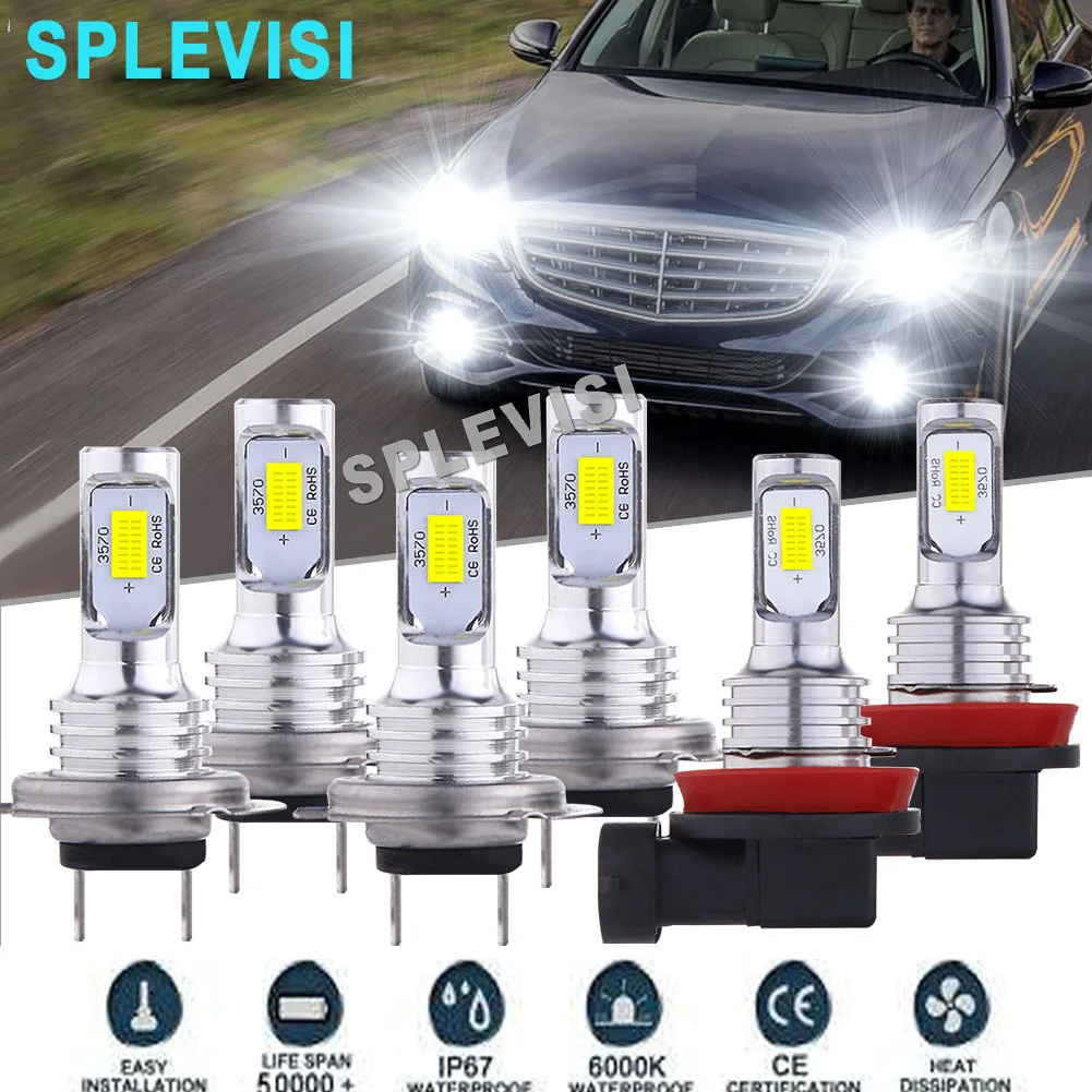 

LED Headlight Fog Light Hi Low Beam White car lights For Mercedes Benz C300 C350 2008-2010 B200 2006 2007 2008 2009 2010 2011