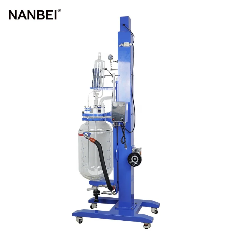 Nanbei Chemical 50L Электрический подъемный вращающийся двухслойный стеклянный реактор