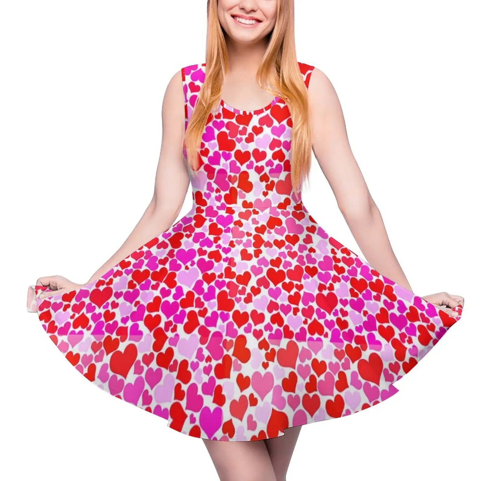 

Платье в форме сердца на День святого Валентина, красные и фуксия, эстетические платья, женское сексуальное платье для скейта, летняя одежда...