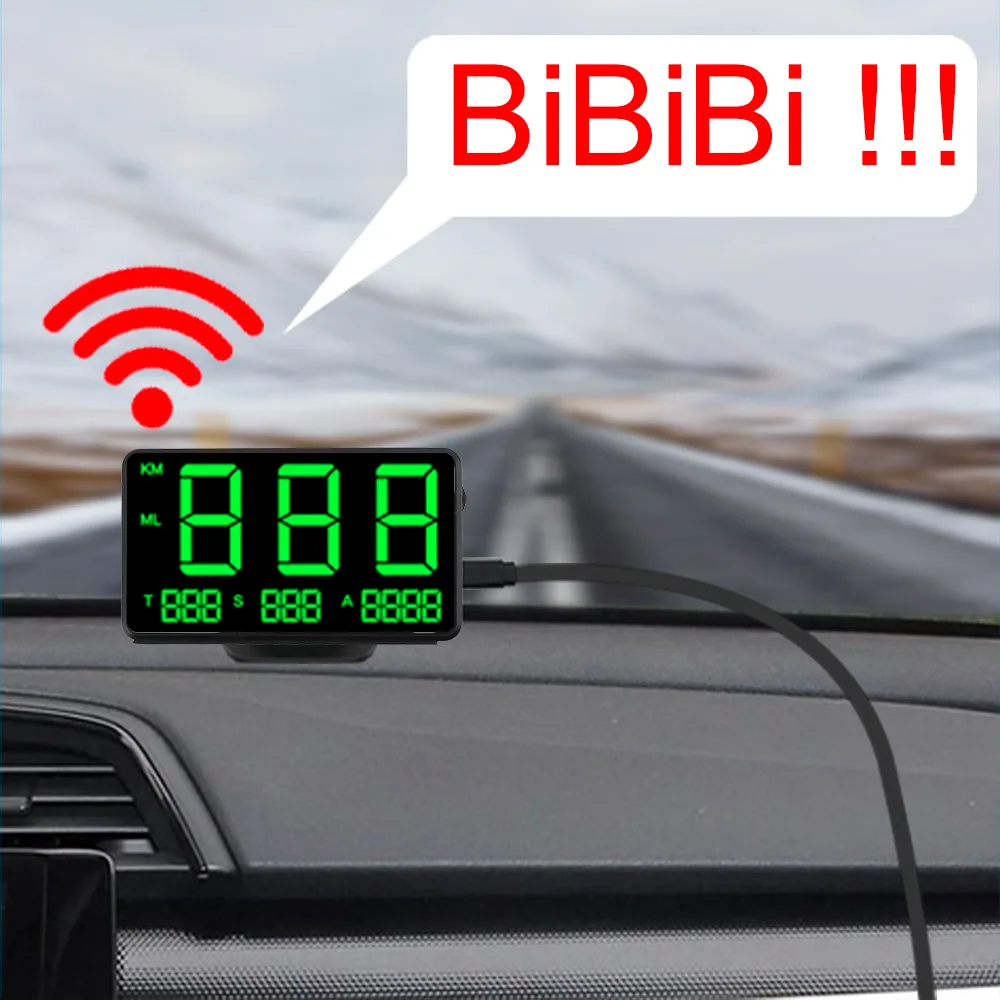 

Car Head Up Display Odometer Car GPS Speedometer Big Fonts LED Display Altitude Display Projector Car styling KM/h MPH C60s/C80