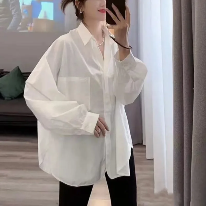 Японская и корейская свободная повседневная однотонная женская большая версия