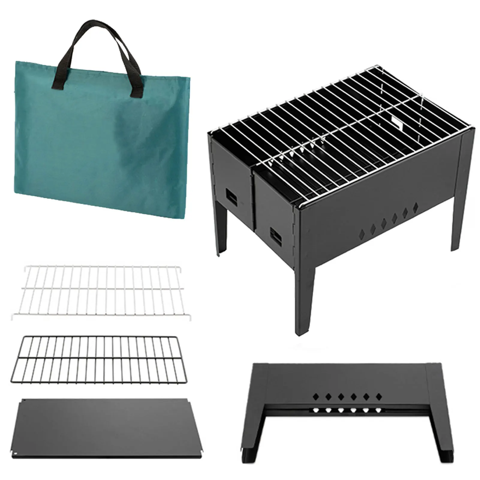 

Barbecue Grill Foldable Portable Party Backyard Cooking Picnic Charcoal Stove Durable Outdoor Camping Easy Install Hiking Garden