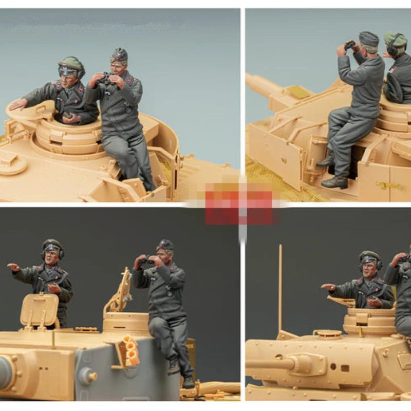 

1/35 Scale Resin Figure Model Kit WWII Armored Soldier 2-Person Micro Scene Layout Unpainted Unassembled DIY Toys