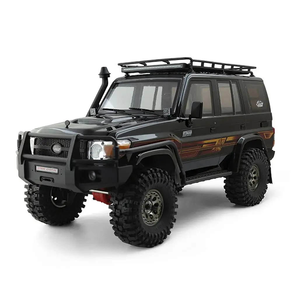 Metal EX86190 Simulation Climbing Car Toys LC76 Remote Control Four-wheel Drive Off-road Vehicle + Luggage Rack Light Lamp Model