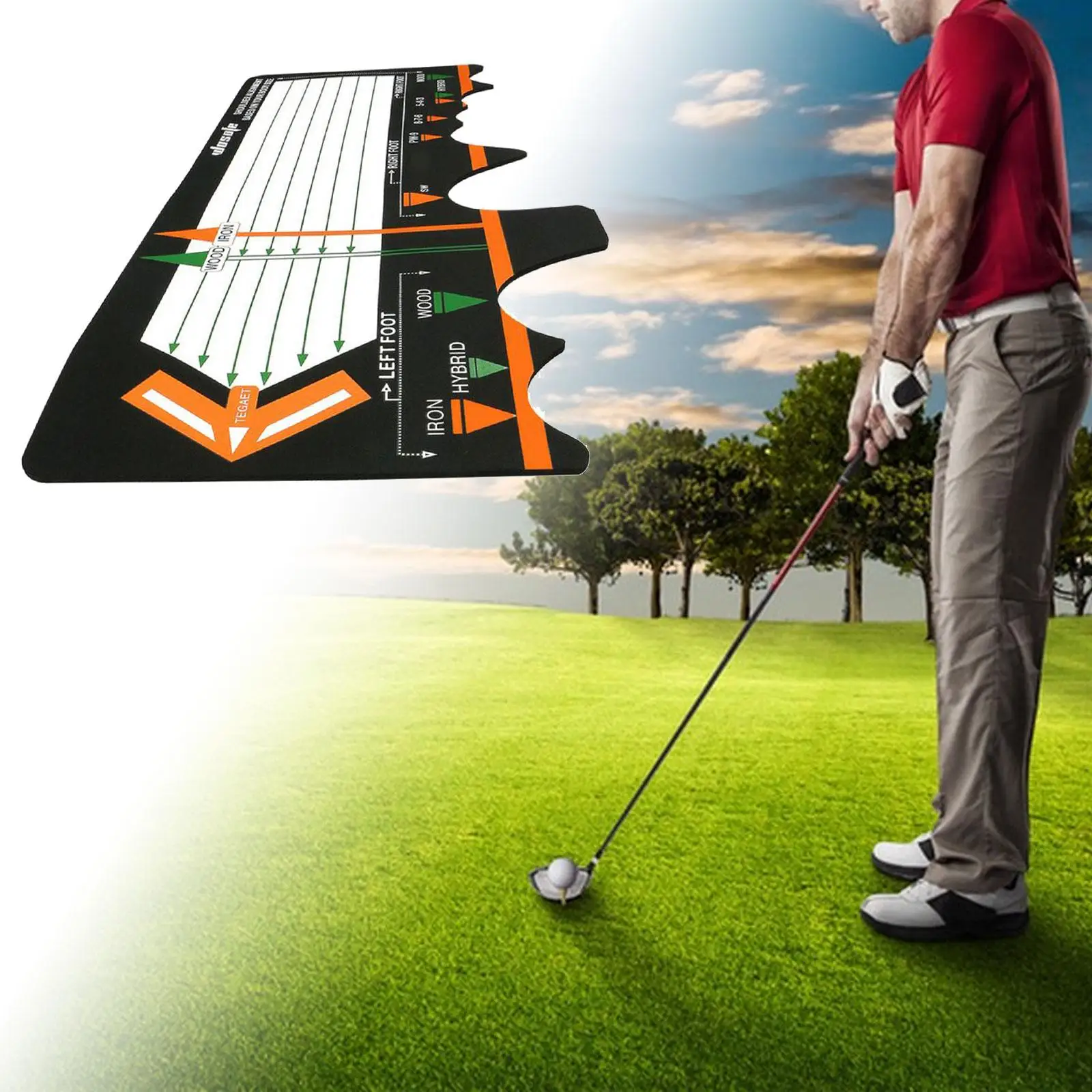 

Golf Practice Swing Mat Golf Putting Use Portable for Women Men Indoor Outdoor Golf Swing Practice Stand Mat Golf Swing Trainer
