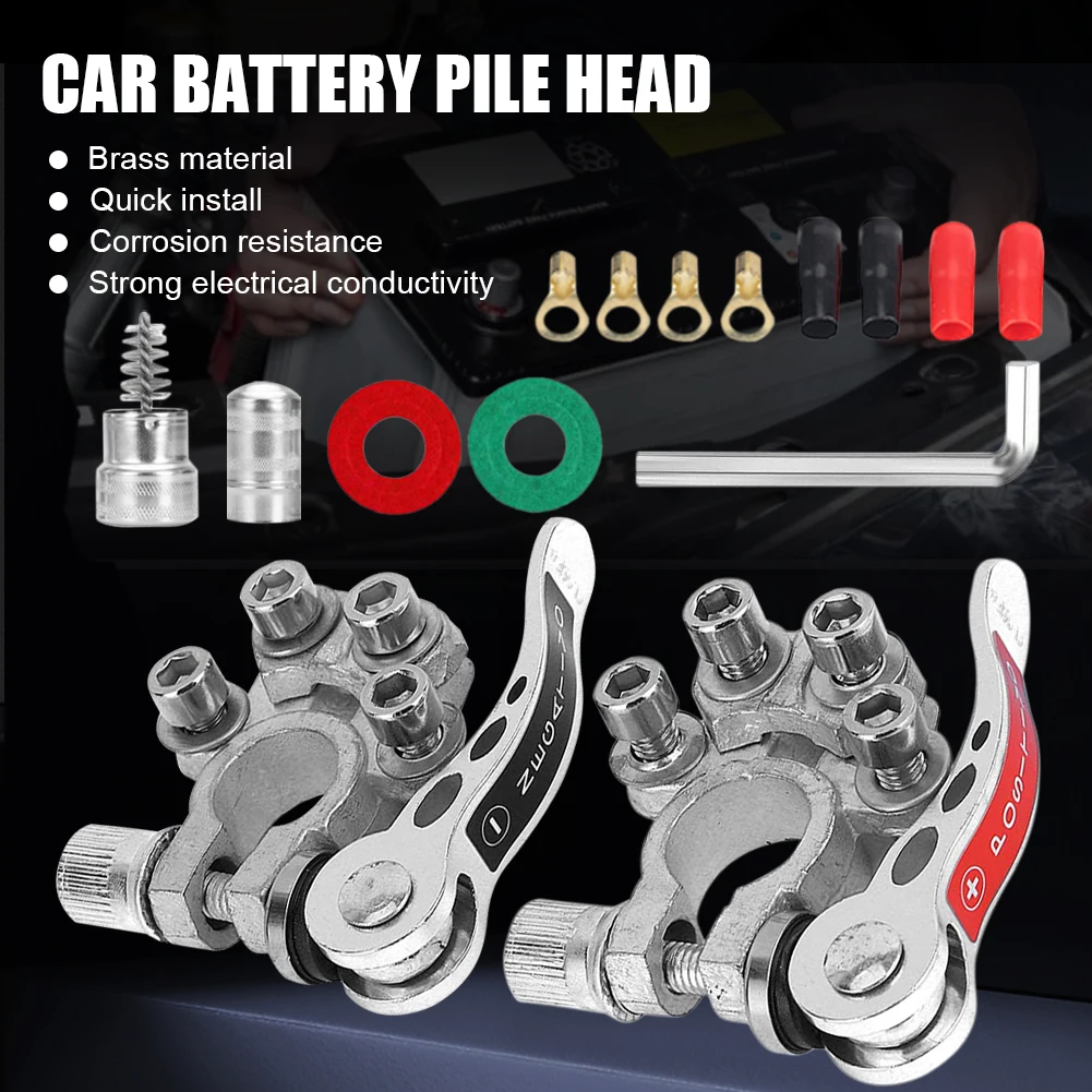 

1Pair Car Battery Terminal Connector Quick Disconnect Terminal Clamp with Gasket 8GA Wire Lug for Boat Car UTV Truck Hot Sale