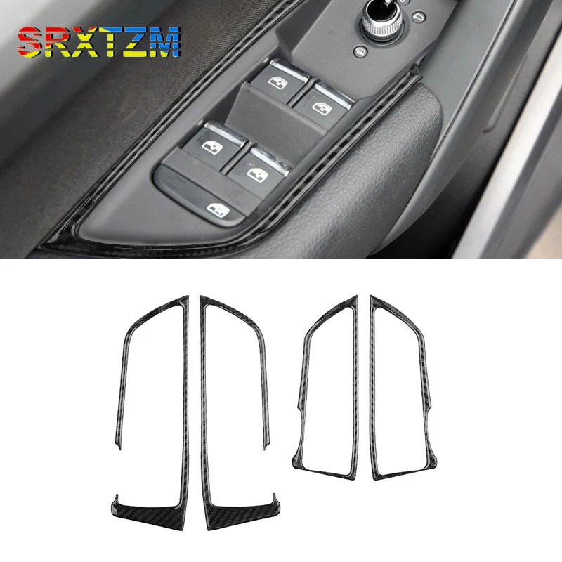 

Для Audi Q5 2018-2022 LHD кнопка переключения подлокотника автомобиля, панель подлокотника, крышка из углеродного волокна, Декор