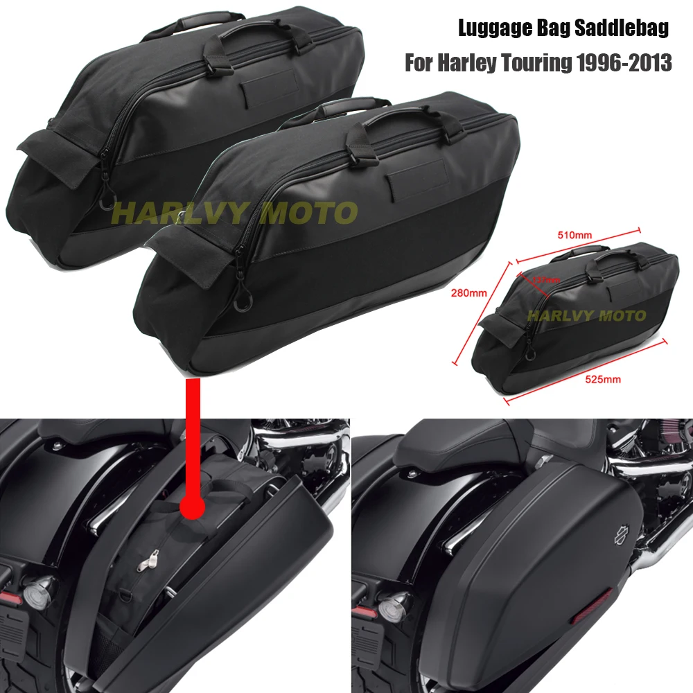 

1 Pair Motorcycle Luggage Saddlebag Motorbike Pack Soft Liner Bag For Harley Touring 1996-2013