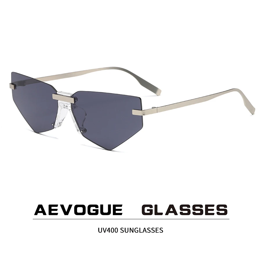 

Женские солнцезащитные очки «кошачий глаз», без оправы