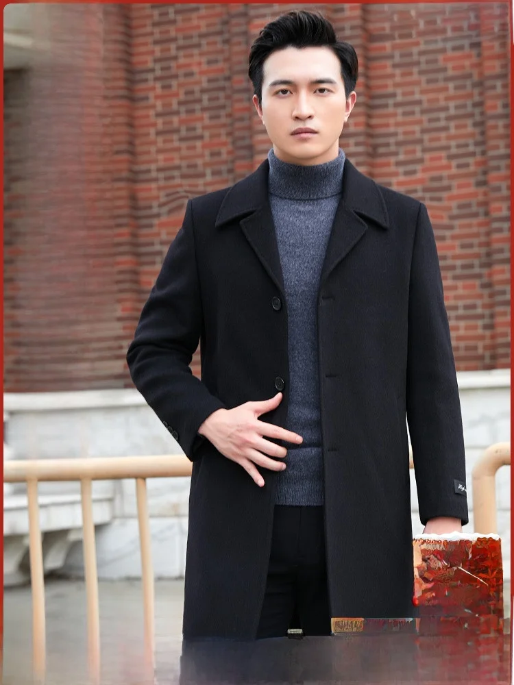 [Включая флисовое] шерстяное пальто Romon для молодых мужчин осень 2024 универсальная