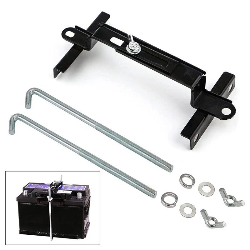 10.6In 27CM Adjustable Crossbar Battery Hold Down Bracket Car SUV Rack L-Bolt Adjustable Holder Auto Modification Accessory