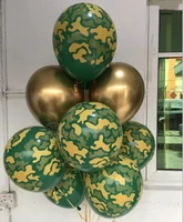 12pcslot 12inch camouflage latex ballons military theme fighter confetti toy balloon happy birthday party decoration boy toy