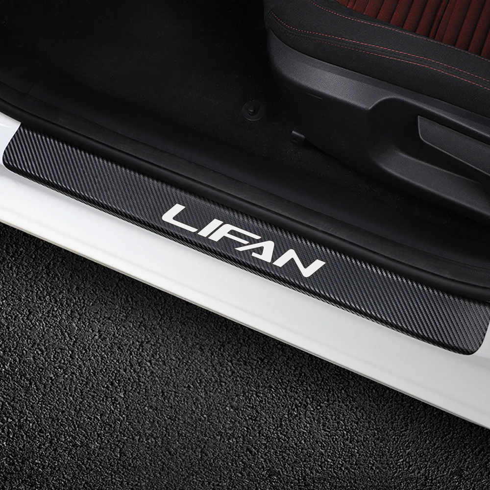 

For Lifan X60 Solano 320 720 620 125CC 200CC 150CC Auto Accessories 4PCS Car Door Sill Anti Scrath Sticker Carbon Fiber Decal