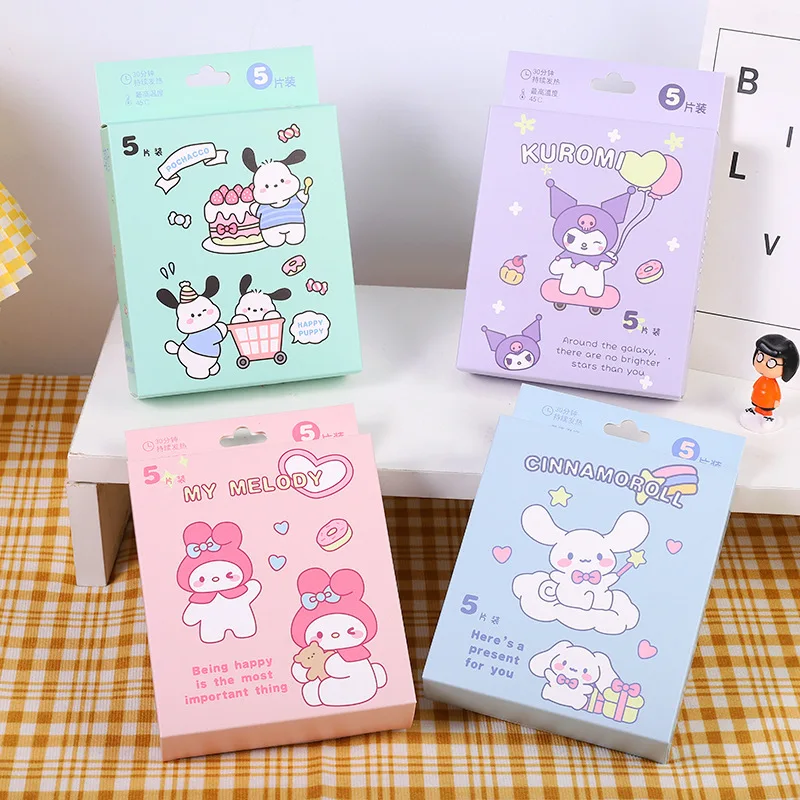 

Симпатичная мультяшная Паровая маска для глаз Cinnamoroll Kuromi понравико My Melody Sanrio 5 шт. в коробке аниме плюшевые игрушки для девочек подарок