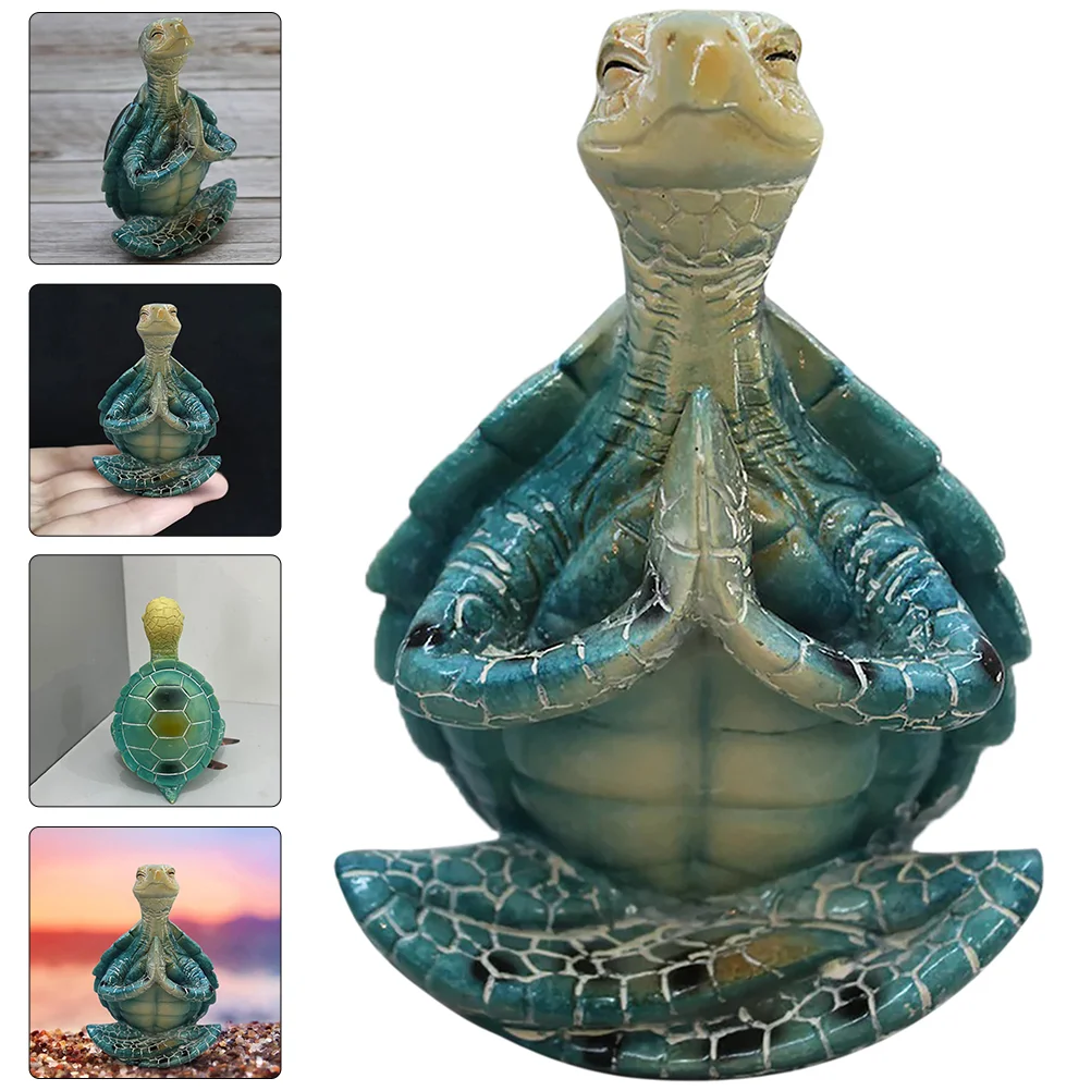 

Outdoor Home Decor Sitting Turtle Toy Garden Tortoise Adorn Statue Resin Craft Lawn 10X6X5CM Sea Synthetic Sculptures