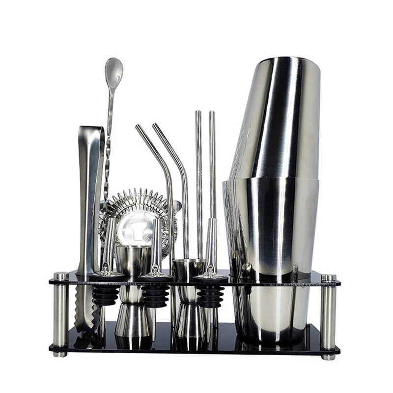 

15Pc/Set Cocktail Shaker Boston Stainless Steel Wine Shaker Mixer Bar Party Bartender Tools Bar Accessories
