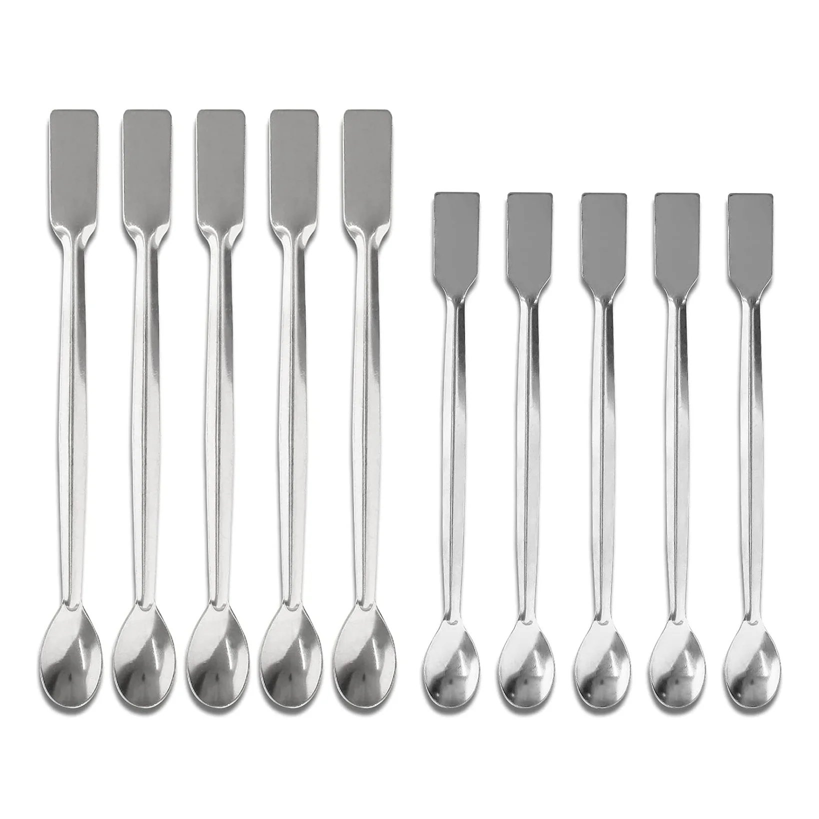 

Stainless Steel Lab Scoop 10 PCS Double Ended Lab Spoon Mini Laboratory Spatula for Reagent Sampling Mixing Measuring