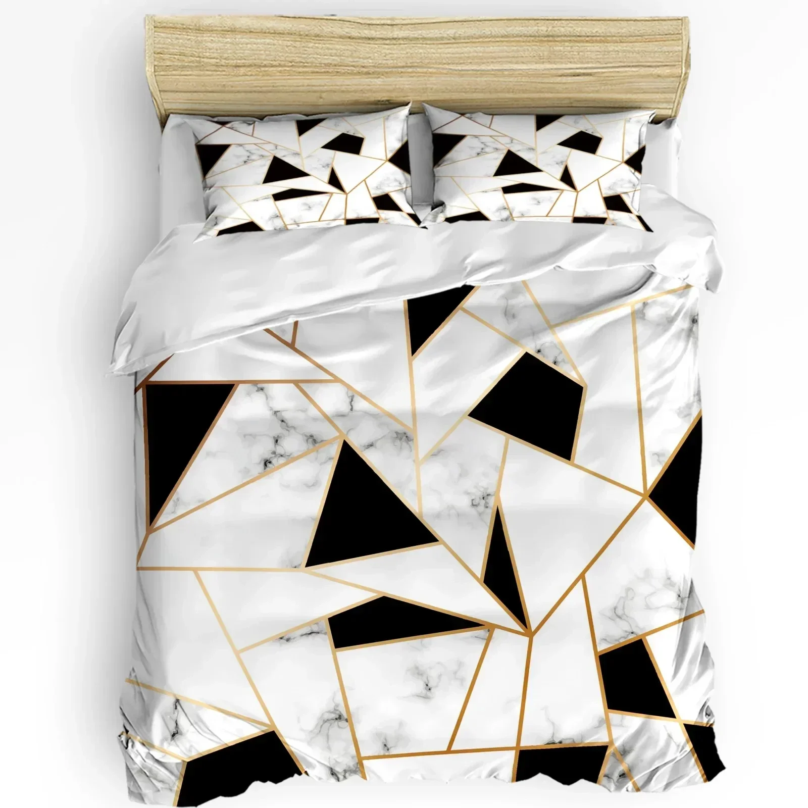 3 шт. Комплект постельного белья в клетку с подушкой