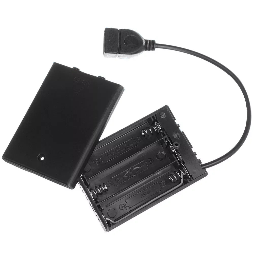 

USB Port Mini Battery Case Holder Wear Resistant ABS Replacement LED Lighting Building Block Accessories
