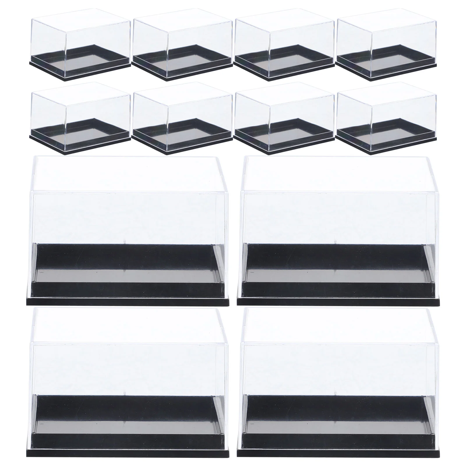 

12 Pcs Conch Transparent Mineral Showcase Display Specimen Containers Storage Box Plastic Holder