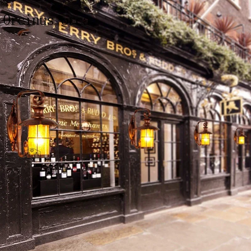 Американский антикварный водонепроницаемый уличный настенный светильник для