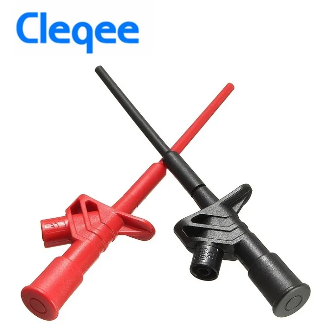 

Cleqee P5004 2PCS Professional Insulated Quick Test Hook Clip High Voltage Flexible Testing Probe