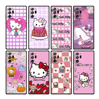 cartoon hello kitty cute for samsung note 20 ultra 10 lite plus pro 9 8 silicone soft tpu black phone case cover coque shell