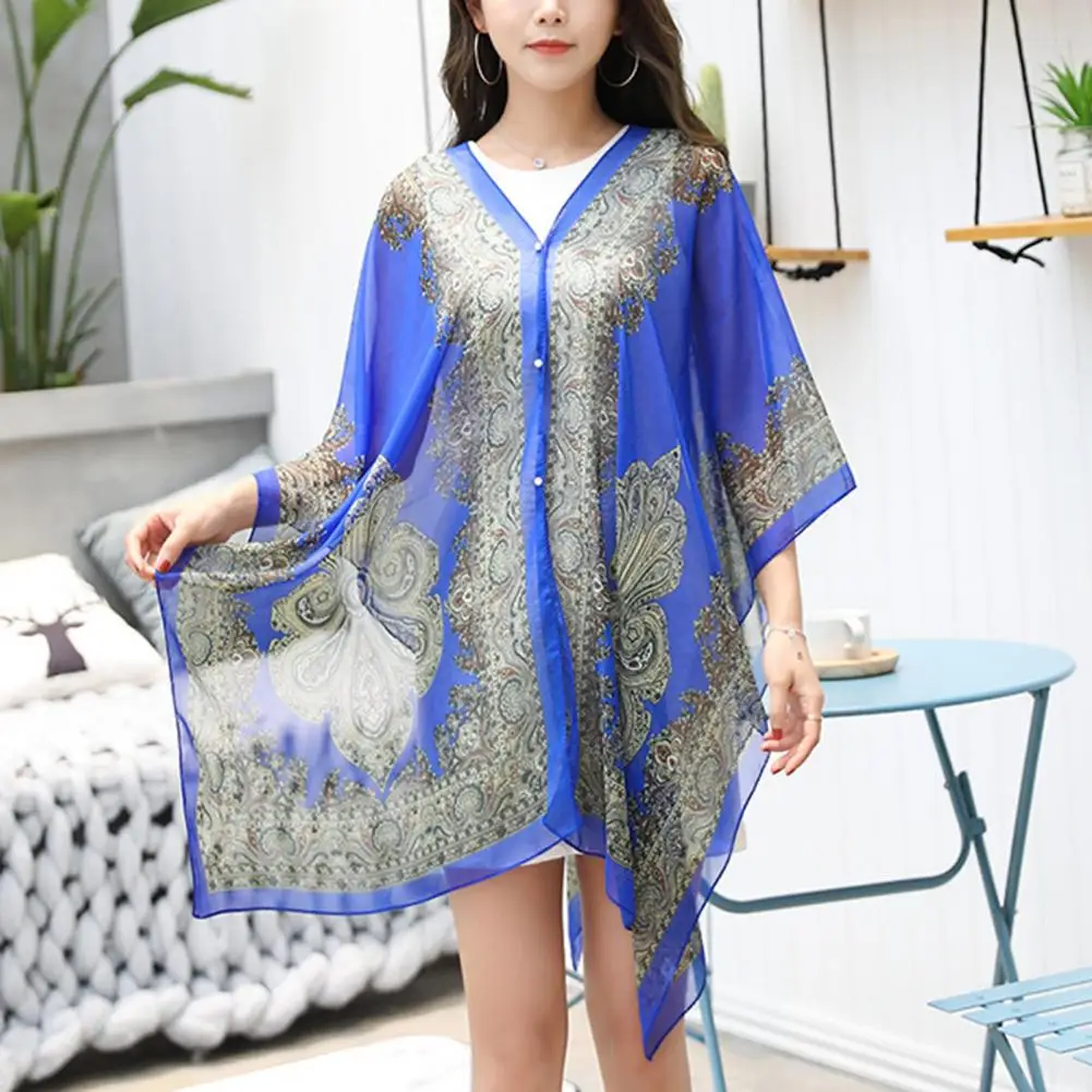 

Cover Up Loose for Vacation Sexy Women Shawl Cashew Print Beads Ladies Loose-fitting for Vacation