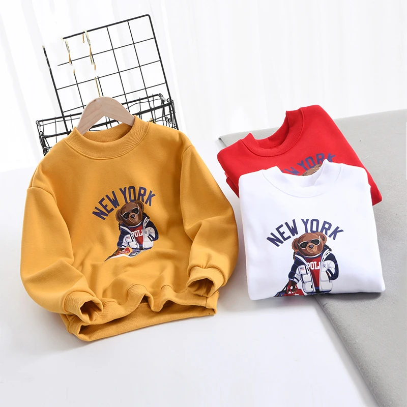 

Плюшевый свитшот для подростков, Детская крутая мультяшная куртка с собакой, детский утепленный пуловер для мальчиков, пальто для девочек, ...