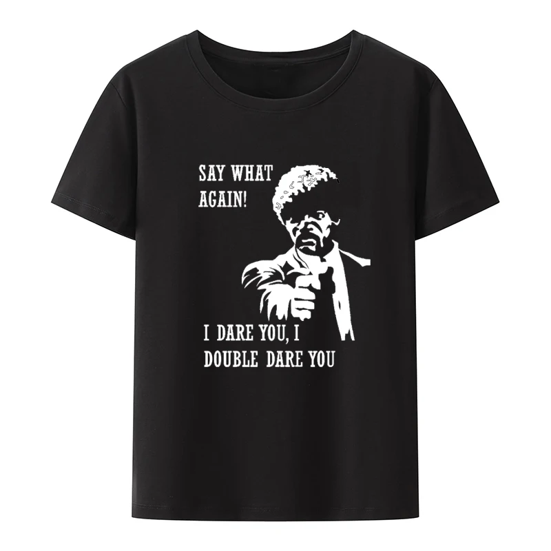 

Say What Again Mens Tshirt Pulp Retro Fiction Jules Winnfield Ezekiel Hipster Summer Clothes for Men Clothing Creative Shirt