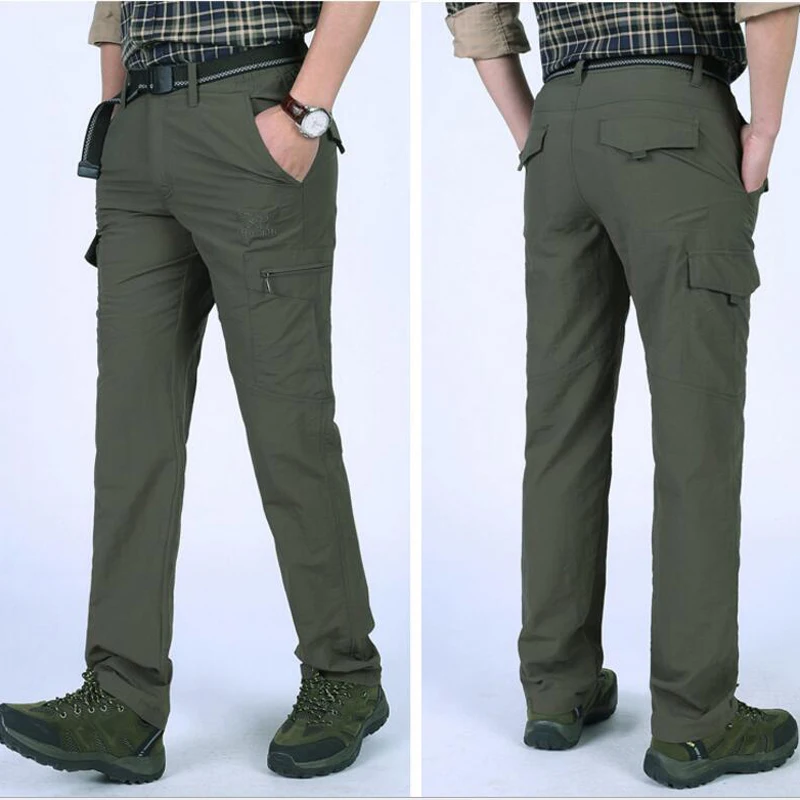 

Multi Pocket Cargo Pants Men Quick Dry Lightweight Tactical Pants Men Breathable Military Trousers Male Workout Jogging Pants