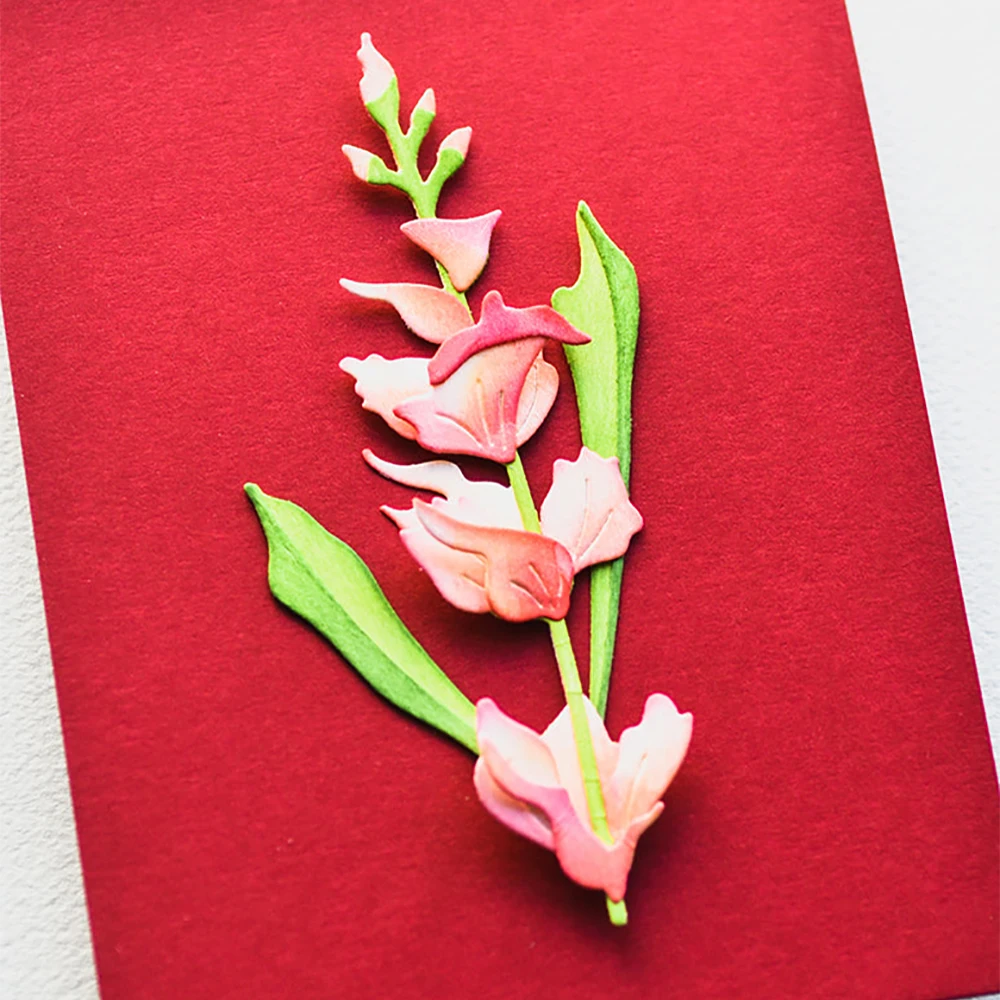 Весенний цветочный стебель цветы листья бабочка металлические штампы сделай сам