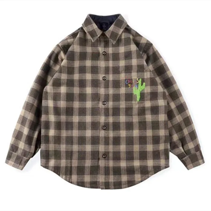 

Толстовка мужская с капюшоном, модная рубашка в клетку, в стиле оверсайз, с принтом Трэвиса Скотта, кактуса, Джека, свитер в стиле граффити, 1:1