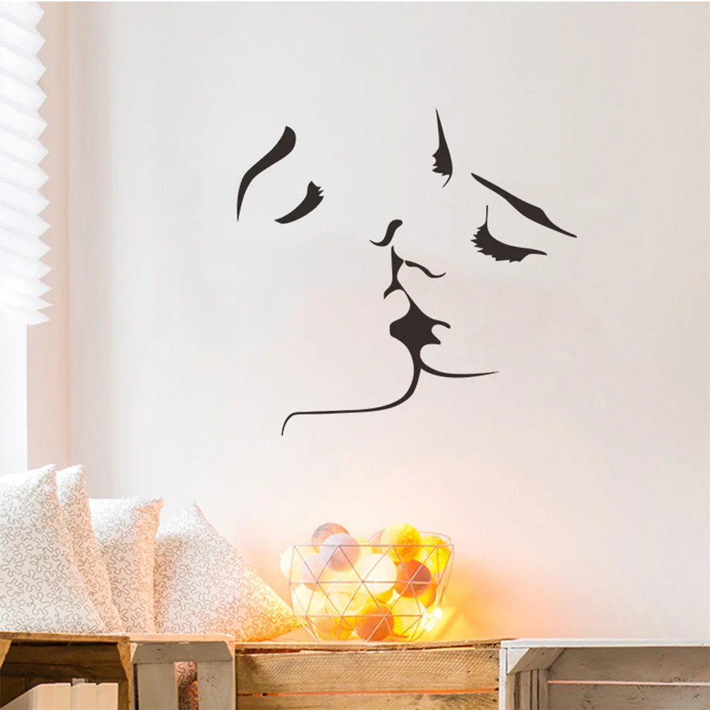 

Wall Decor Sticker Stickersdecal Couple Kissing Lovers Murals Romantic Vinyl Bedroom Creative Day Peel Valentines Decals Stick