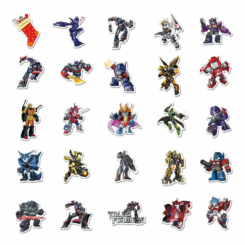 50 шт. водонепроницаемые наклейки-трансформеры для телефона или холодильника