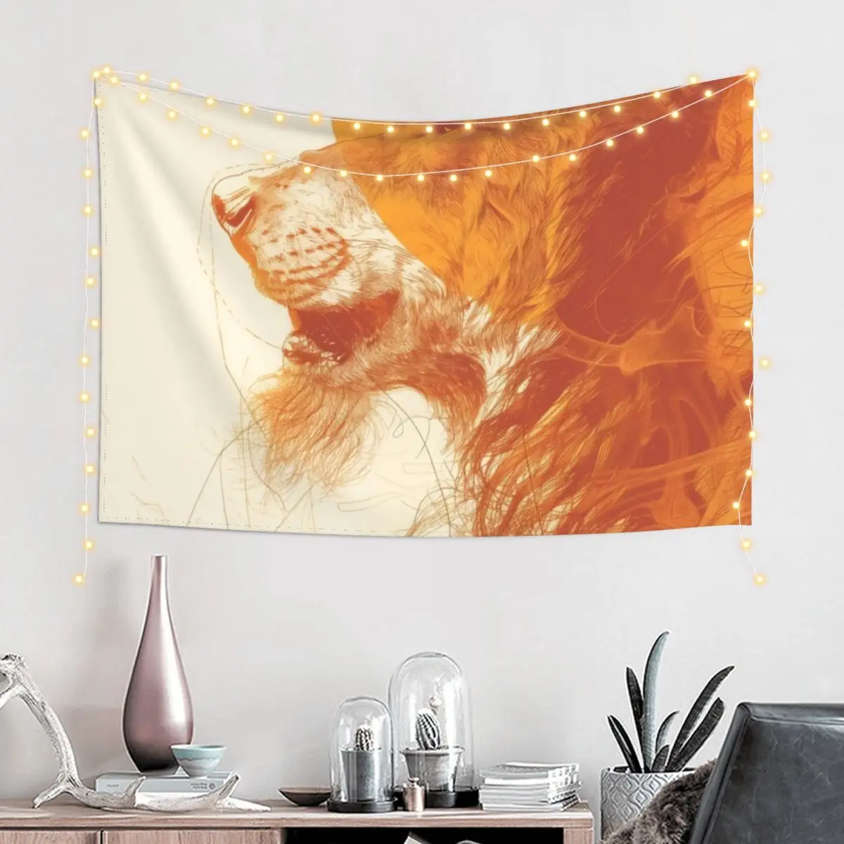 Ликантропия оранжевого цвета с абстрактным принтом гобелен украшение комнаты