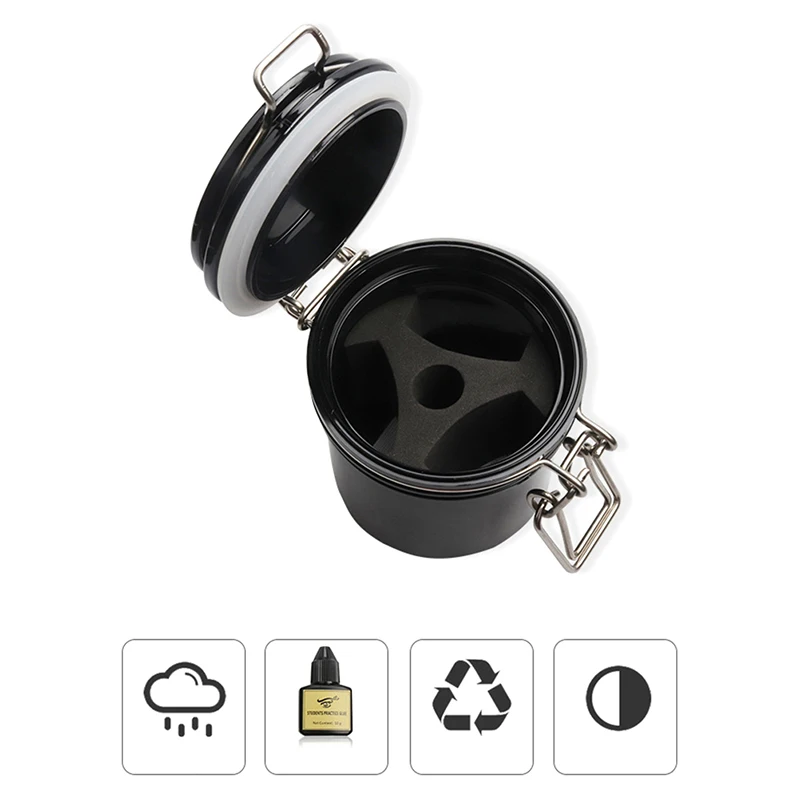

200ml Eyelash Glue Storage Tank Individual Adhesive Stand Eyelash Extension Activated Sealed Storage Jar Container Makeup Tool