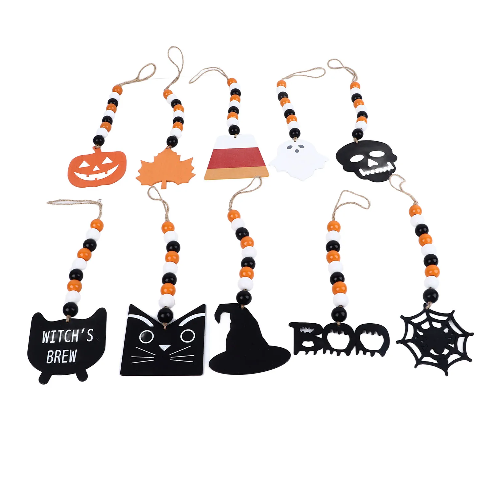 

10Pcs Halloween Pumpkin Bat Paper String Garlands Pendant Witch Horror Ghost Hanging Banners Happy Halloween Day Party Decor