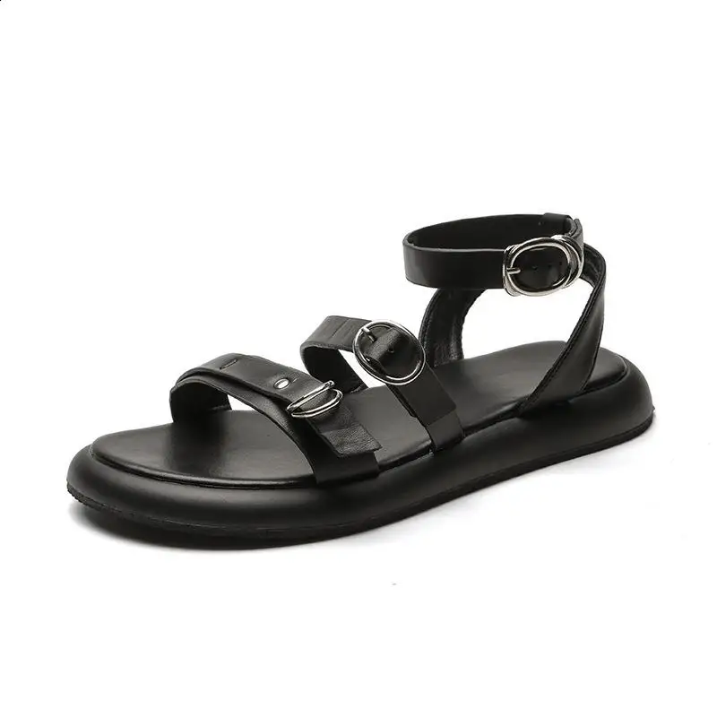 Модная женская обувь 2024 бежевые Босоножки на каблуке с пряжкой туфли для