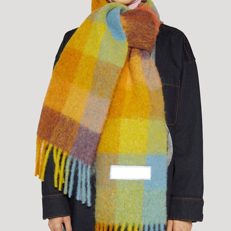 

Новый Ac кашемировый шарф весна-осень хиджабы с кисточками 24 цвета шарф длинный роскошный женский утолщенный зимний теплый шарф для дам шарф...