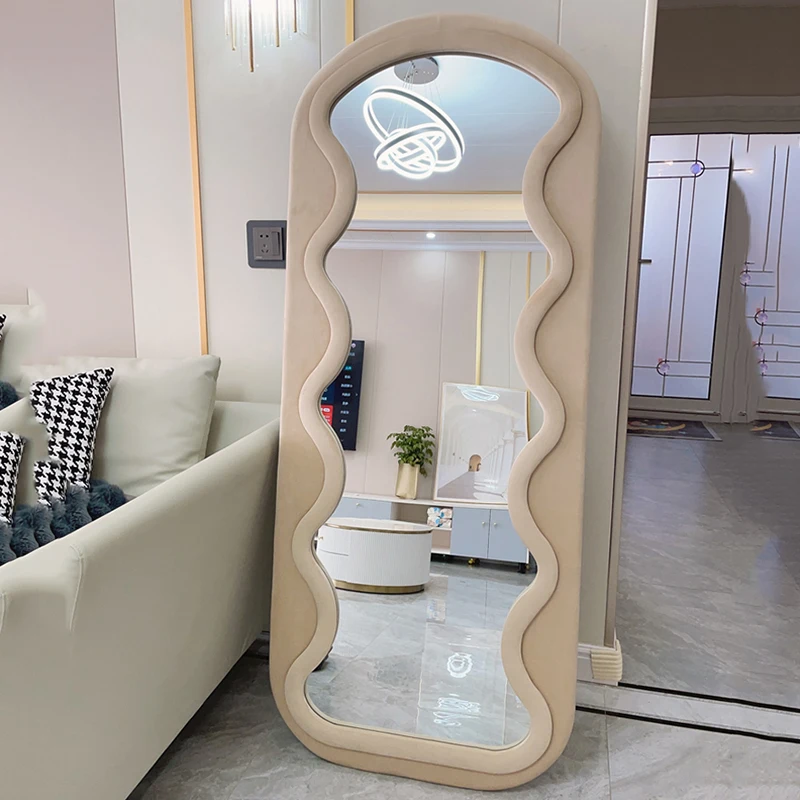 

Dressing Bedroom Mirrors Living Room Cute Standing Aesthetic Mirror Bathroom Large Nordic Miroir Mural Home Decoration WWH35XP